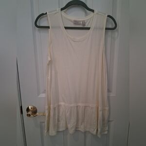 LOGO by Lori Goldstein Ivory Tank Top